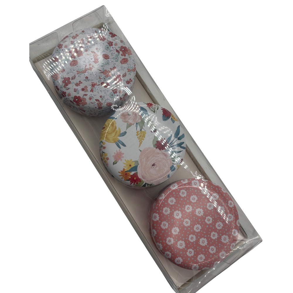 Pioneer Woman Candle Tin Set Vintage Floral Autumn 4.95 oz each 3-Pack NIB 2021